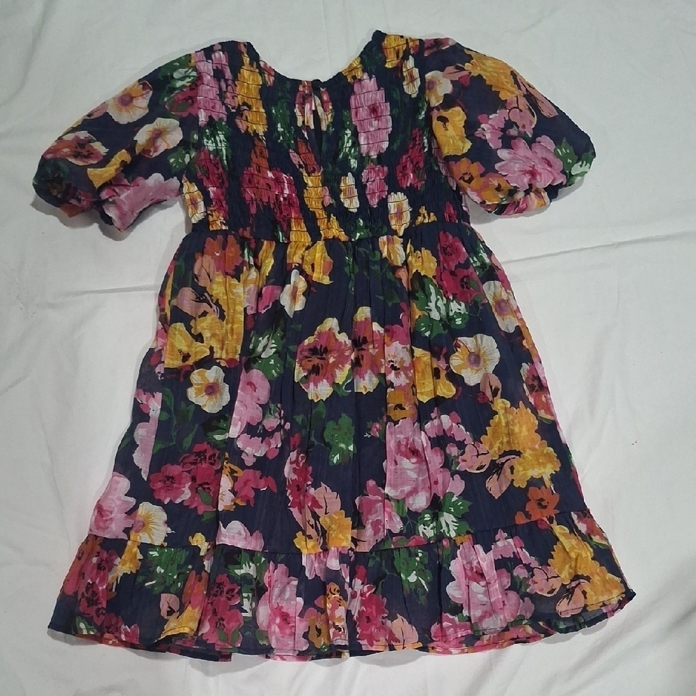 Isobella & Chloe Pink and Purple Puff Sleeve Sundress Size 6 - Picture 7 of 12